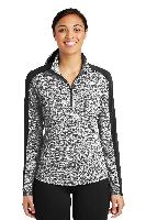 Sport-Tek ®  Ladies PosiCharge ®  Electric Heather Colorblock 1/4-Zip Pullover. LST397