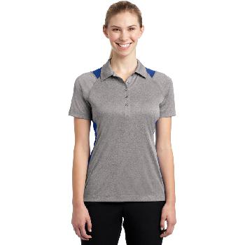 02 - Sport-Tek ®  Ladies Heather Colorblock Contender   Polo. LST665